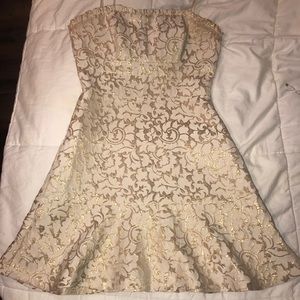 Gold & cream BCBG MAXAZRIA size 2 strapless dress